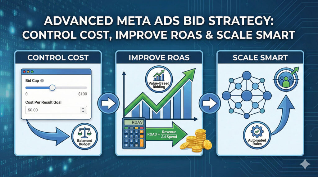advanced meta ads bid strategy control cost, improve roas & scale smart